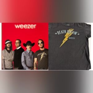 Death Defyin Grey Tee Shirt As Seen On A Red Weezer CD Cover Medium